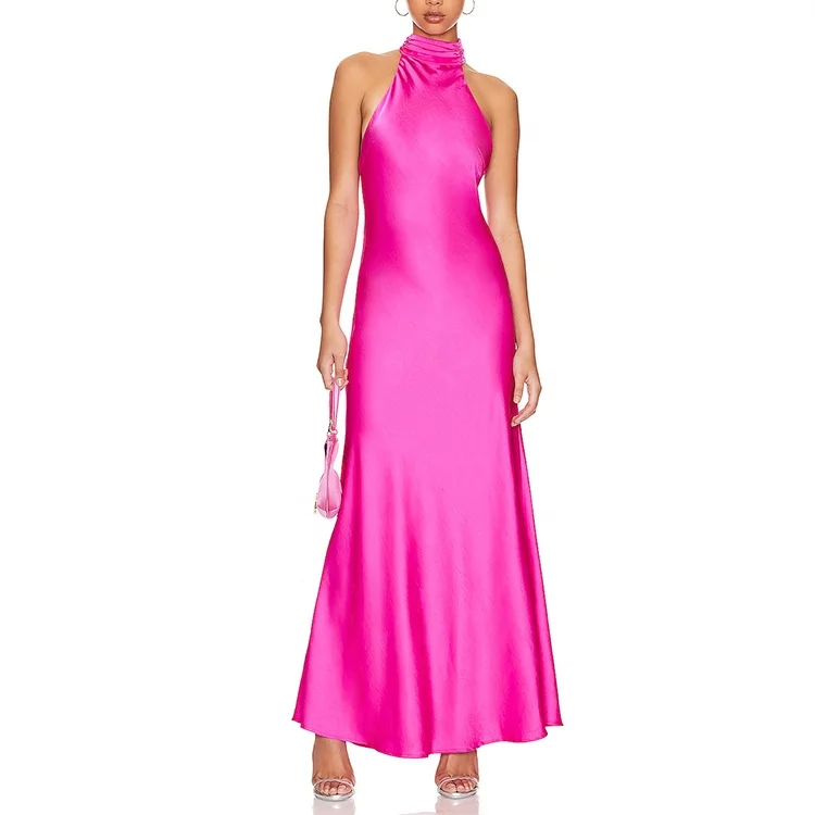 Elegant lady summer new women dress Back hollowed out Mockneck styling with oversized bow sexy dress