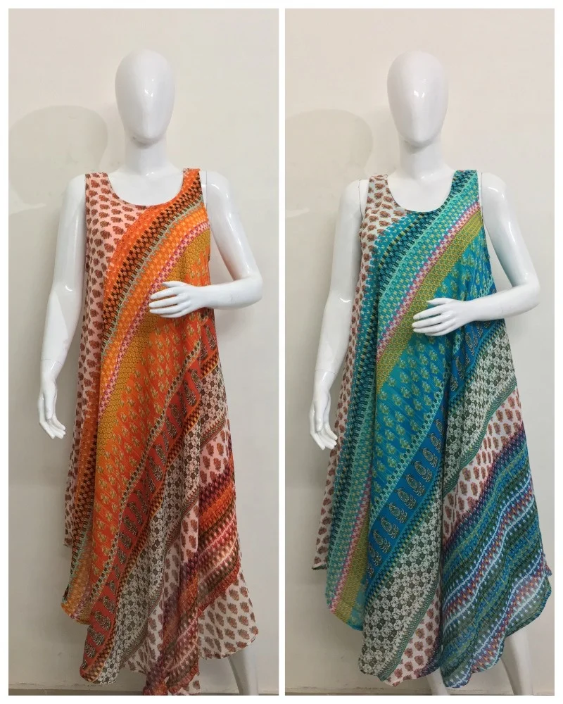 Exclusive Summer Dress New Umbrella Cut Maxi with Stretchable Lining Beautiful Printed Beach Calf Length Dress Plus Size Women