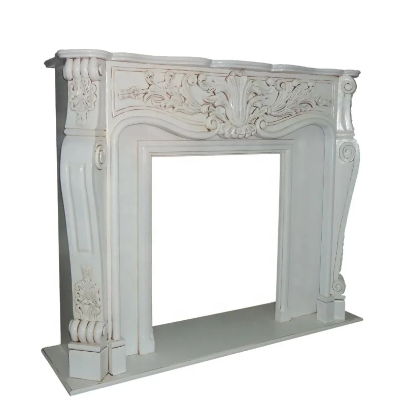 Золотой камин античный из массива дерева для гостиной и гостиничной мебели во французском стиле