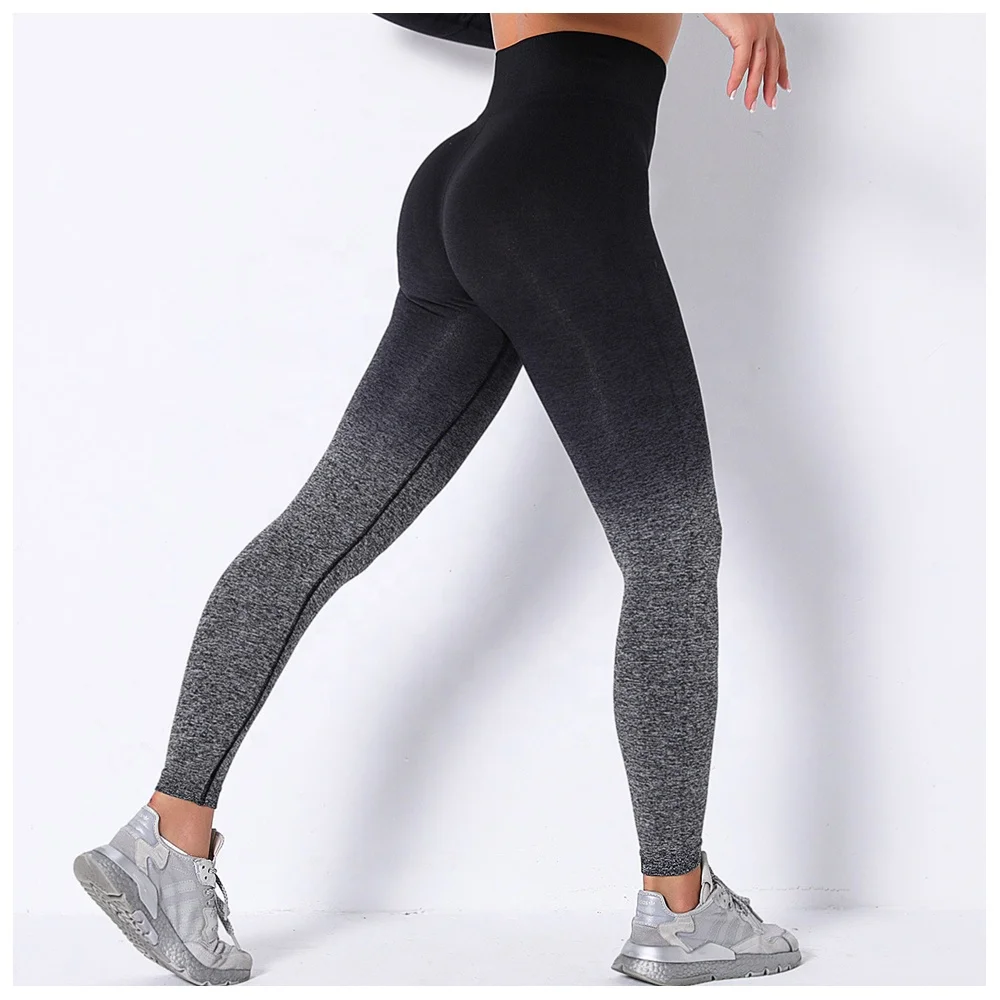 Heavy Duty Womens Workout Pant Sublimation Black Quick Drying Push up Sports Girls Seamless Legging Tights For Ladies
