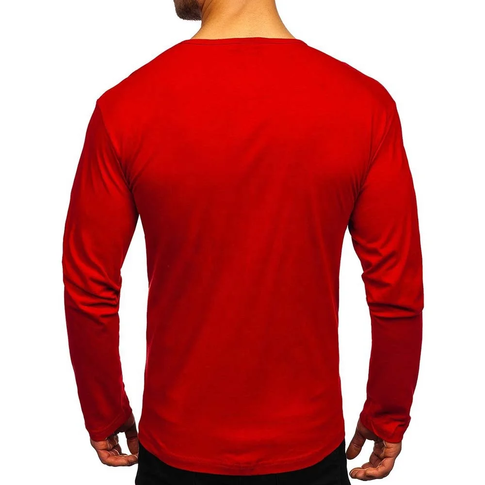 Apparel Processing Services For Men T Shirt Custom White Color Men Long Sleeve T Shirt Custom Plain Design  Men T Shirt