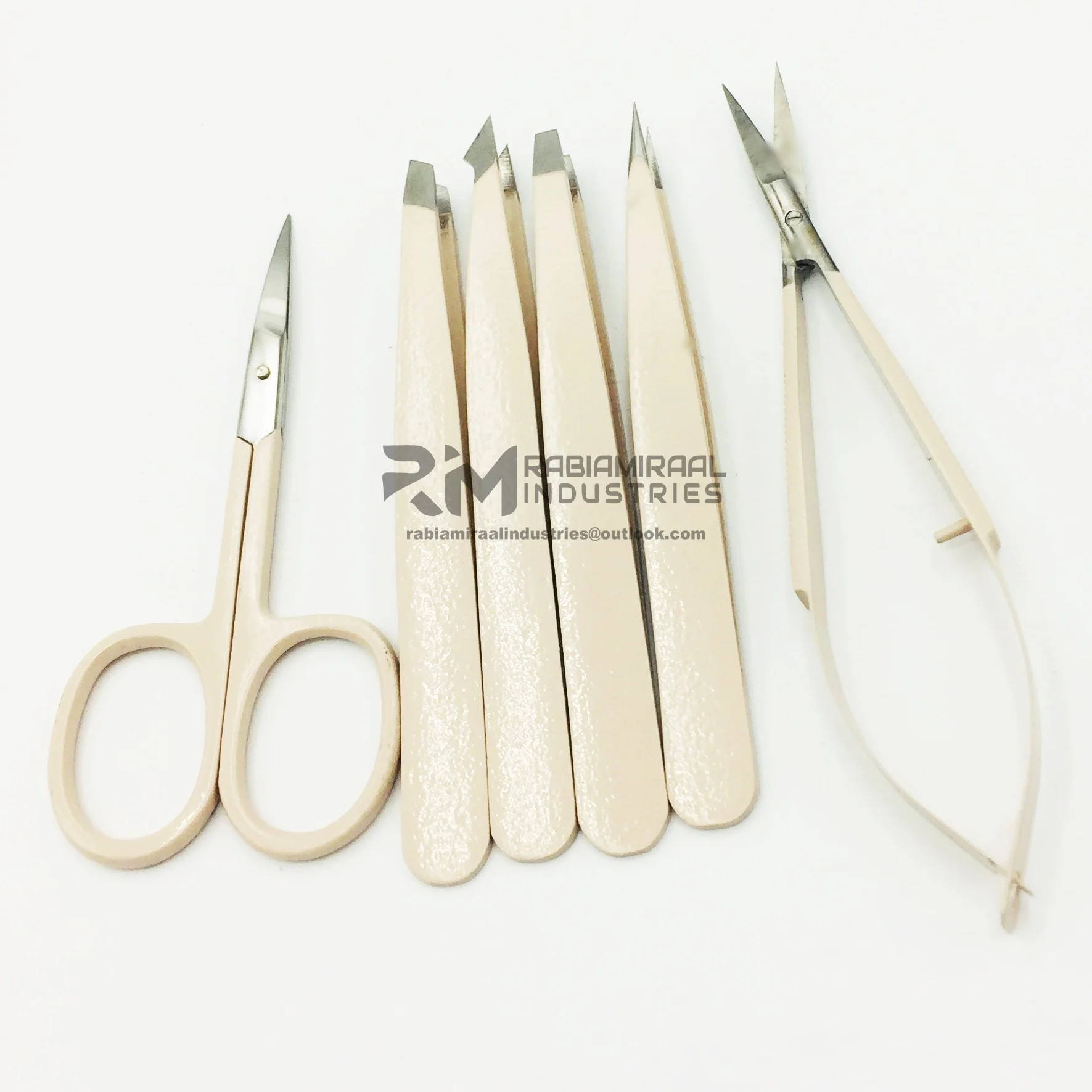 Private Label Stainless Steel Precision Eyebrow  Eyelash Shaping & Trimming Scissor Makeup Mini Spring Scissors RMI-MZ-SPS- 1602