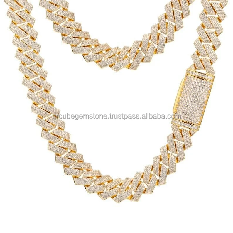 16mm Cuban Miami Chain 200gm Ef Vvs Moissanite New Collection With High Quality Available At Wholesale Price
