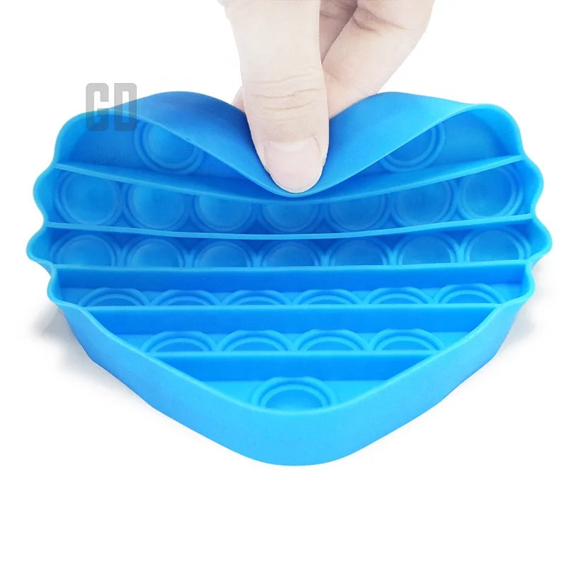 Push Pop Bubble Fidget popit fidget toy blue heart
