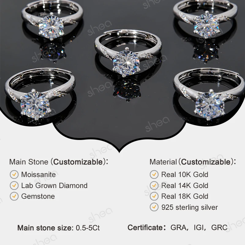 Factory Price Oval Cut VVS Moissanite Diamond 925 Sterling Silver Solitaire Oval Moissanite Engagement Ring Wedding Proposal