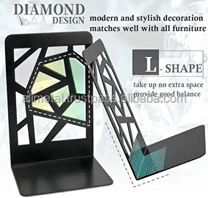 Metal Bookend Decorative Book End for Home office school Shelve Books  Geometric and completely customizable