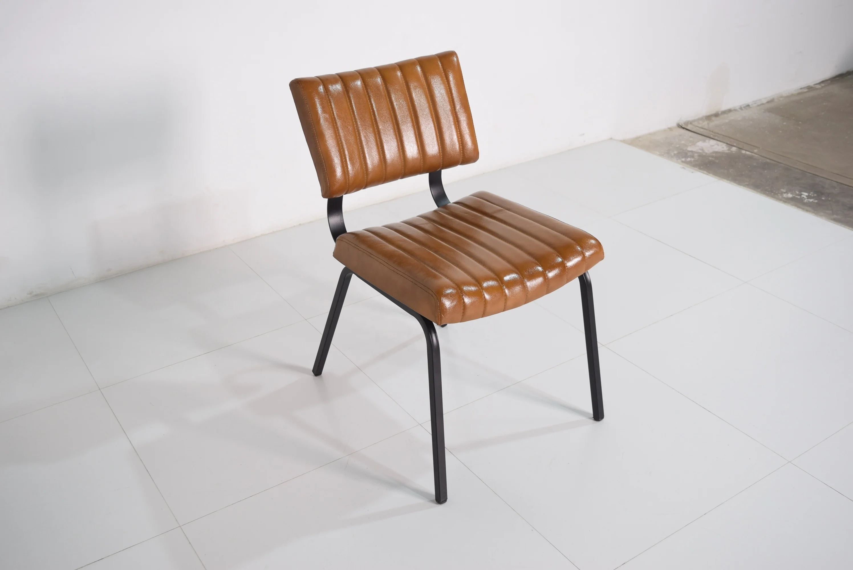 Modern Design High Quality Iron Frame and Leather Seat Dining Cum Office Chair for Home, Office, Hotel and Restaurant