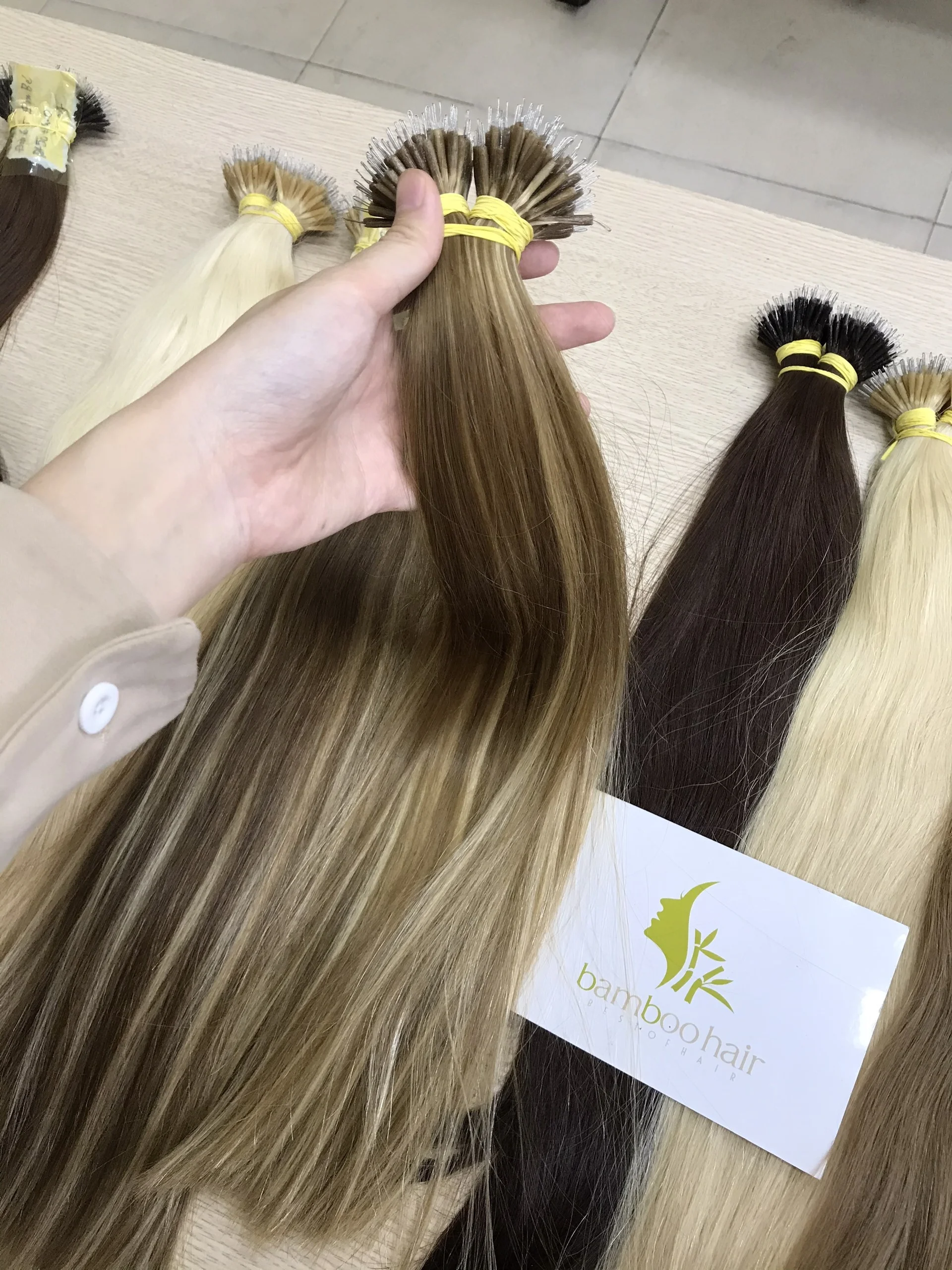 Русские накладные волосы BAMBOOHAIR с Реми-пианино двойное наращивание волос натуральные оптом из Вьетнама
