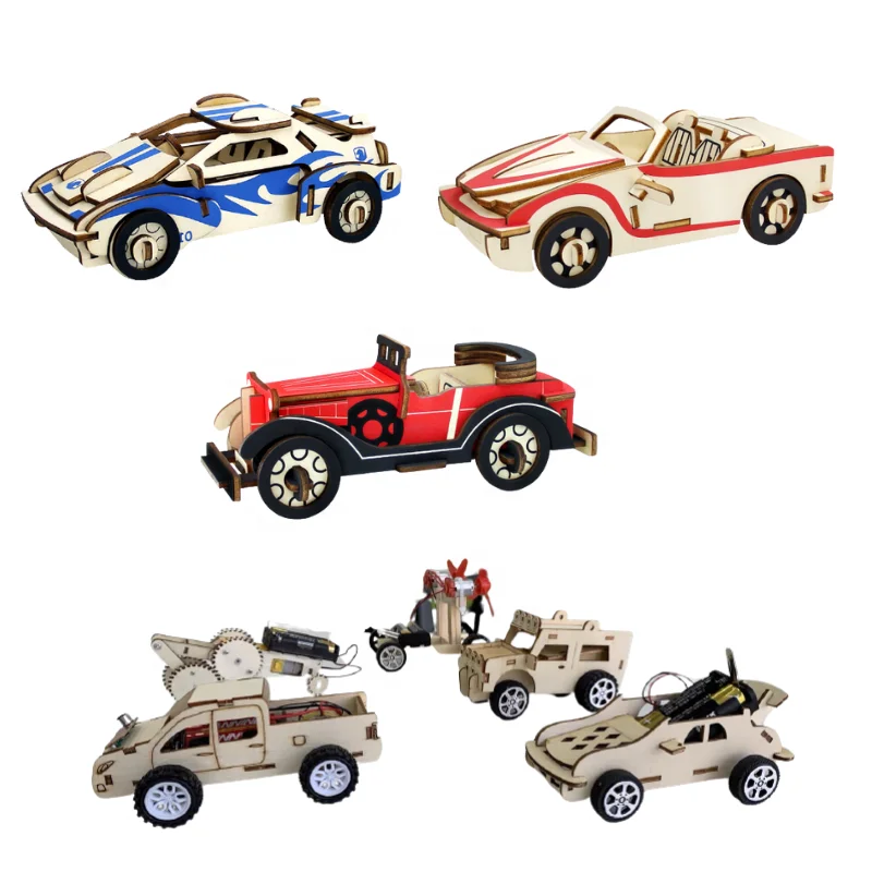 Игрушки на солнечной энергии автомобиля OEM ODM ручная пресс-форма для DIY деревянные головоломки игрушки комплект научный эксперимент образования и науки наборы стволовых