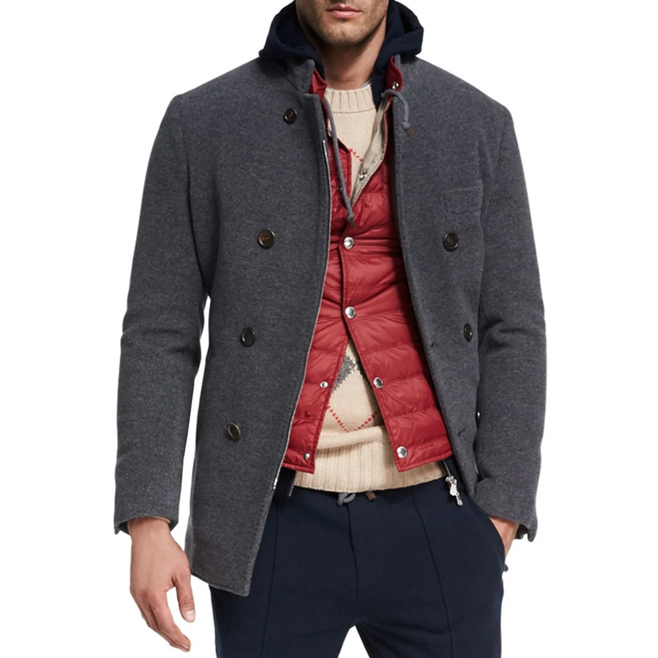 
Casual Lady JTF wholesale lamb fur sheep women handmade woolen sewing with buttons wool cashmere stand collar jacket 