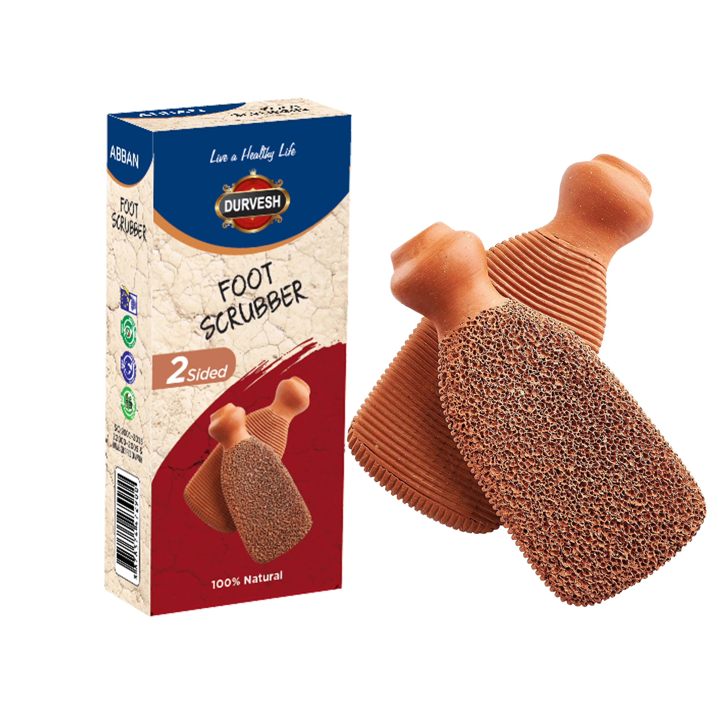 Best Pumice Stone for feet - Foot Scrubber Terra Cotta - Pumice Stone Best Foot Scrubber Two Side