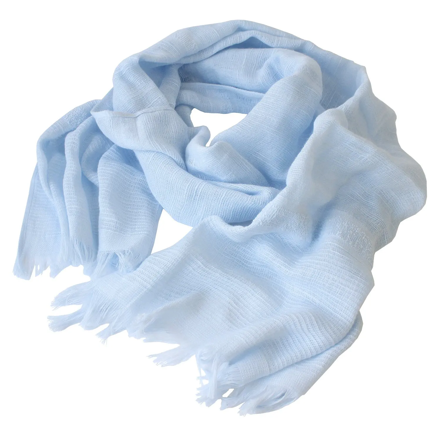[Wholesale Products] Osaka Japan Cotton Gauze Scarf 100% Cotton 36cm*175cm Cotton Scarves Made in Japan Light Low MOQ Sky Blue