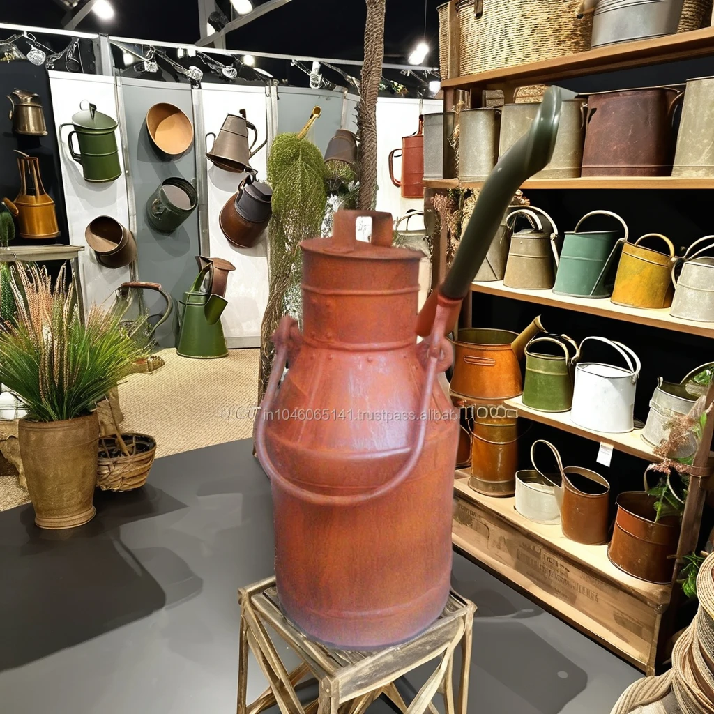 Custom Antique Metal Milk Cans with Love Pyramid Logo Modern Engraved Style Iron Aluminum Brass Cast Iron Model Craft Gift