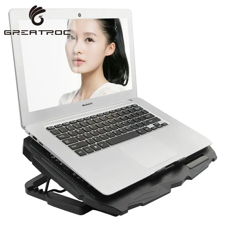 Great Roc laptop desk bed tray laptop angle adjustable with2 fans and LCD laptop cooler stand