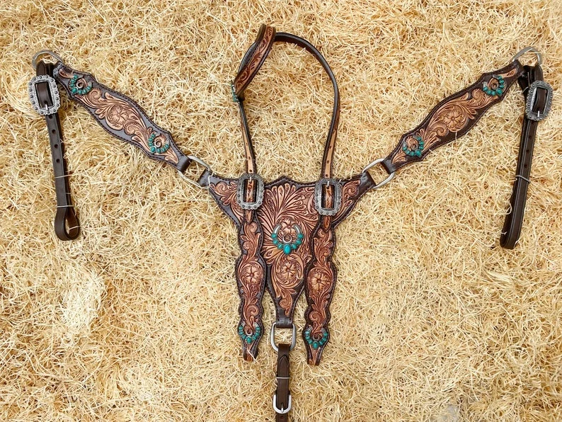 Premium Quality Real cow leather fringe headstall breast collar handmade with Conchos horse tack western fashion No reviews yet