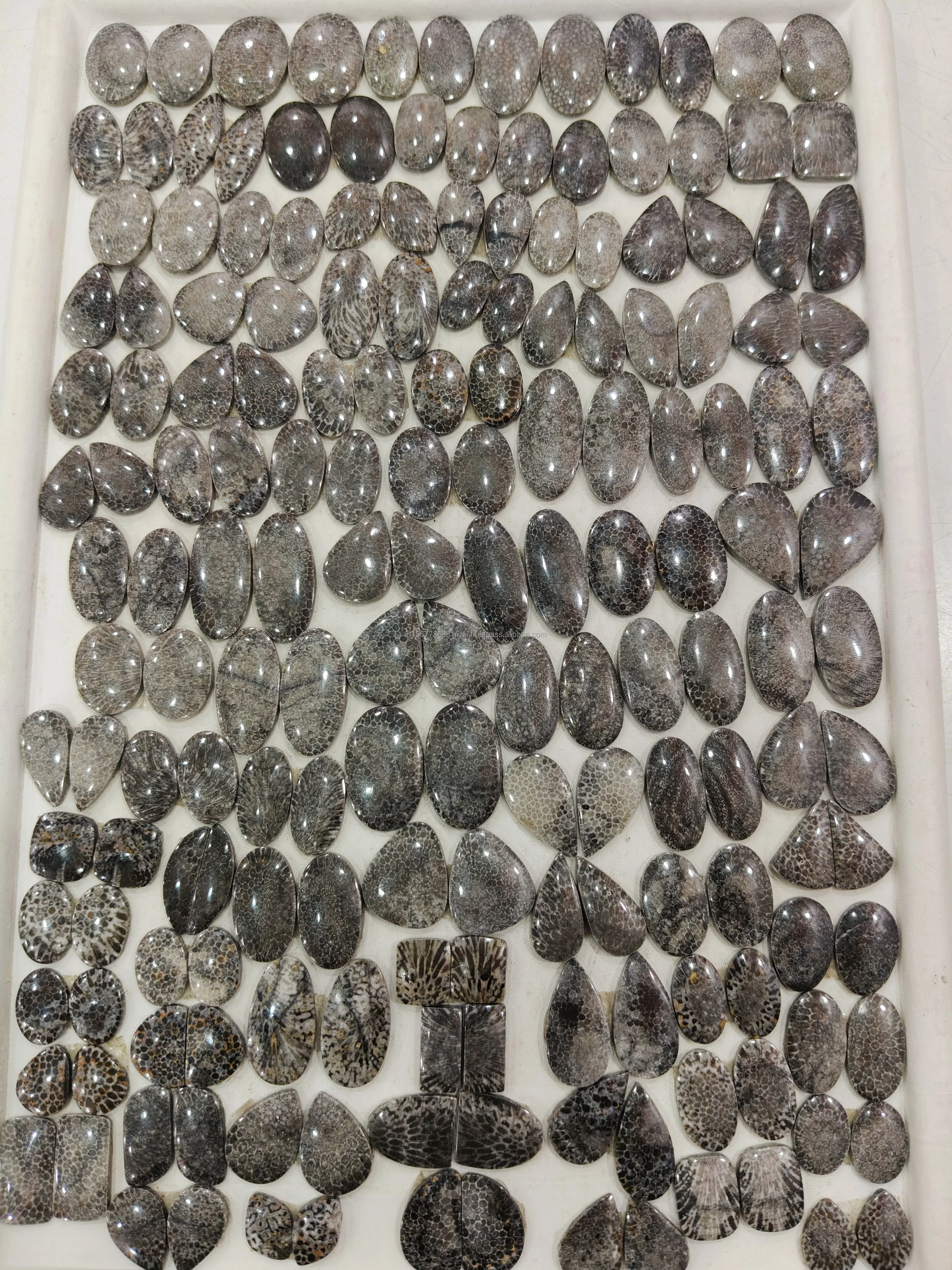 100% Natural Black Fossil Coral Loose Gemstone High Grade Handmade Gemstone For Decoration And Making Jewellery Pair