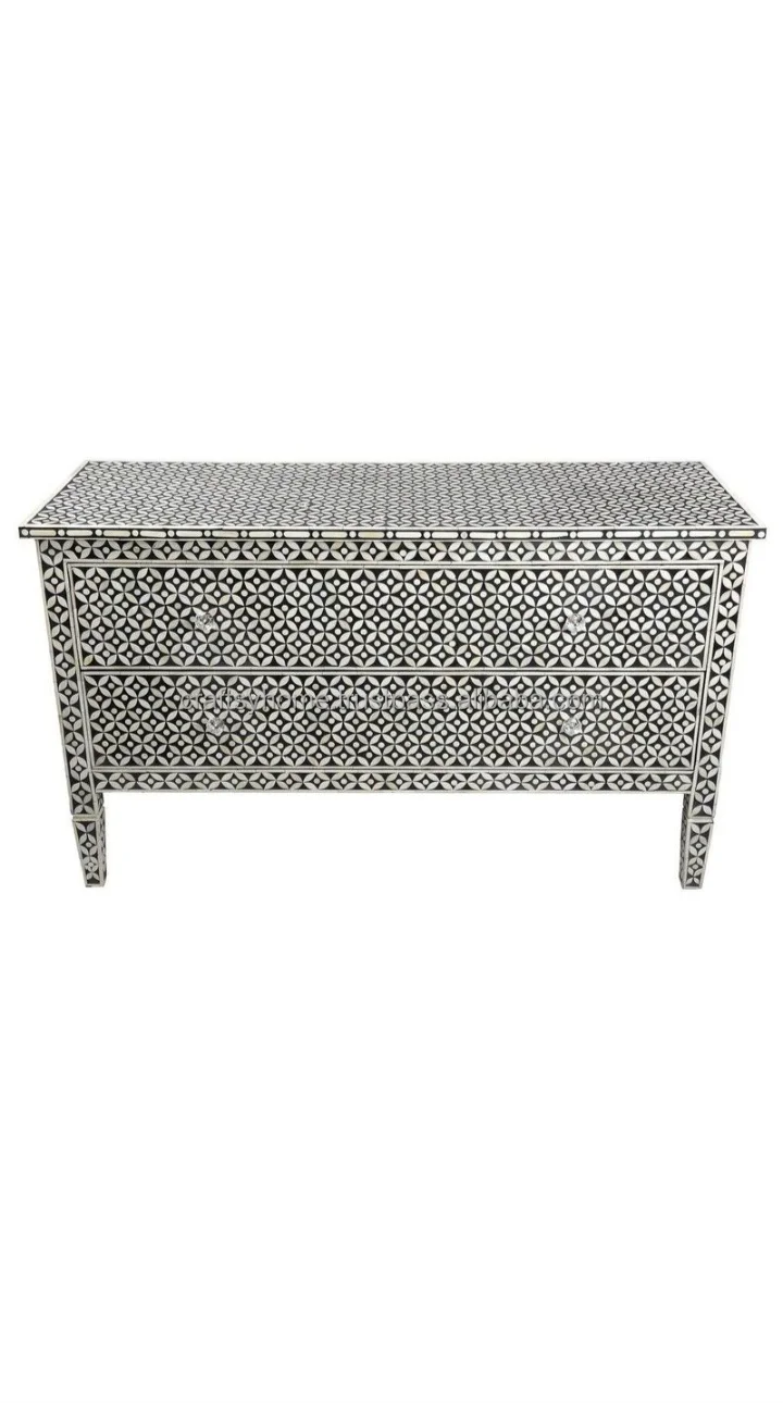 HOT SALE OF BONE INLAY CHEST DRAWER  FLORAL BLACK / BONE INLAY TABLE TOP WITH BEST QUALITY BY CRAFTSY HOME