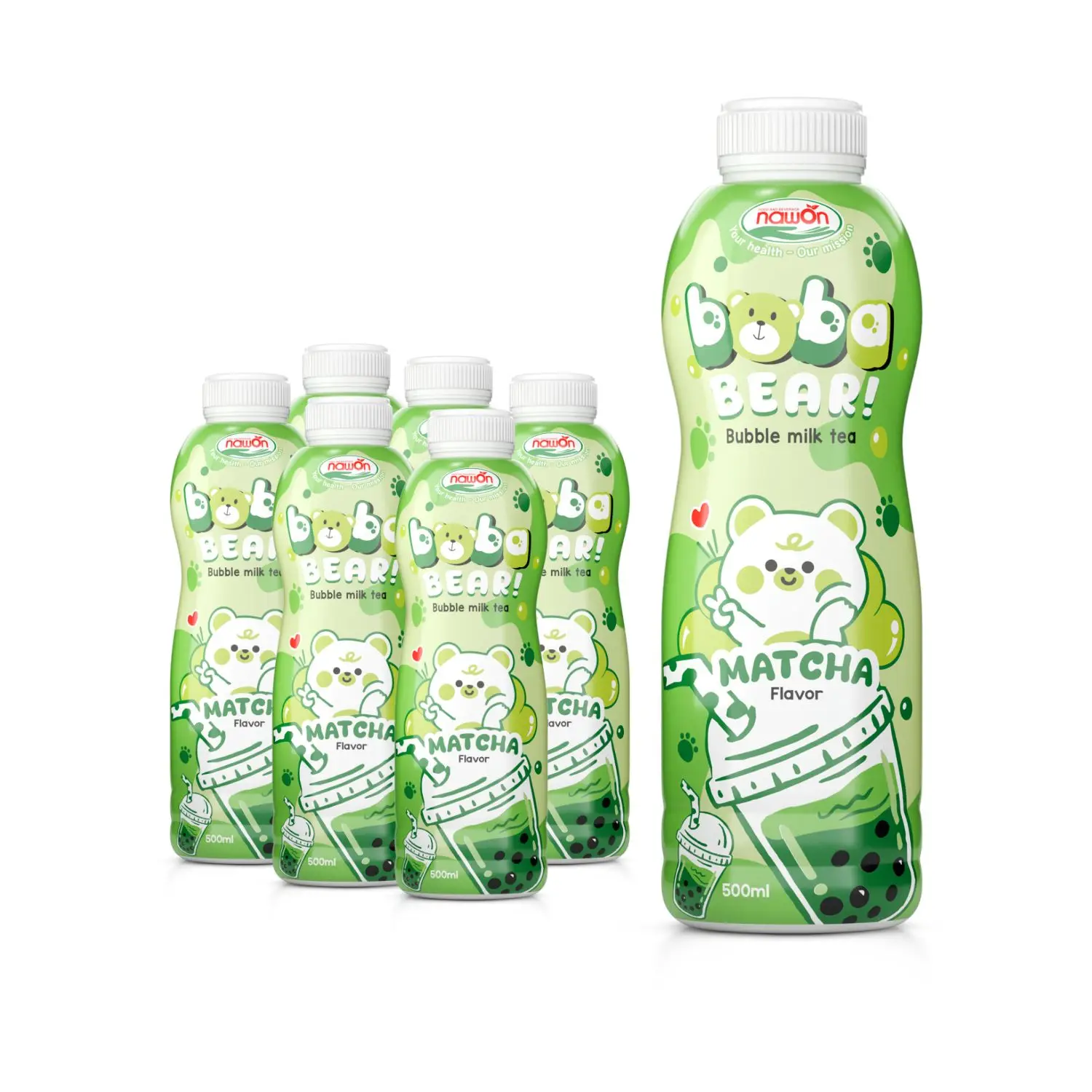 Trending Boba Bear Taro Milk Tea 500ml Milk Tea Packed PP Bottle Nawon HALAL Beverage Manufacturer Wholesale Best Price