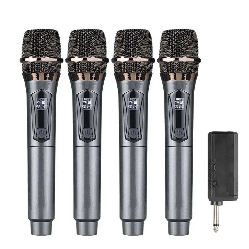 2.4G  High Quality Dynamic Singing Microphone 2 Channel UHF Wireless Microphone For Performance Stage