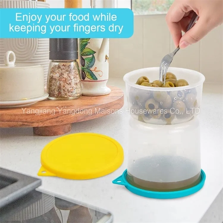 Maisons New Arrival Kitchen Storage Leak-proof Pickle and Olives Canning Jar Container with Strainer