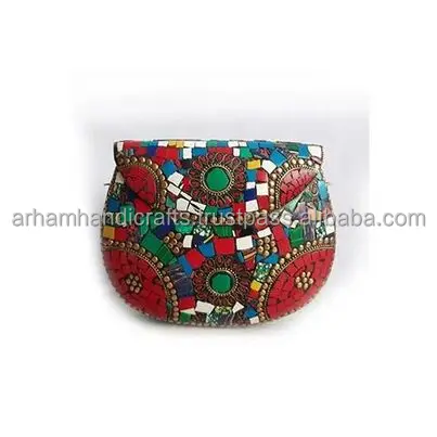 New arrival Handmade Indian Mosaic Bag with elephant design Metal Women Handbag For Parties at Wholesale Price by LUXURY CRAFTS