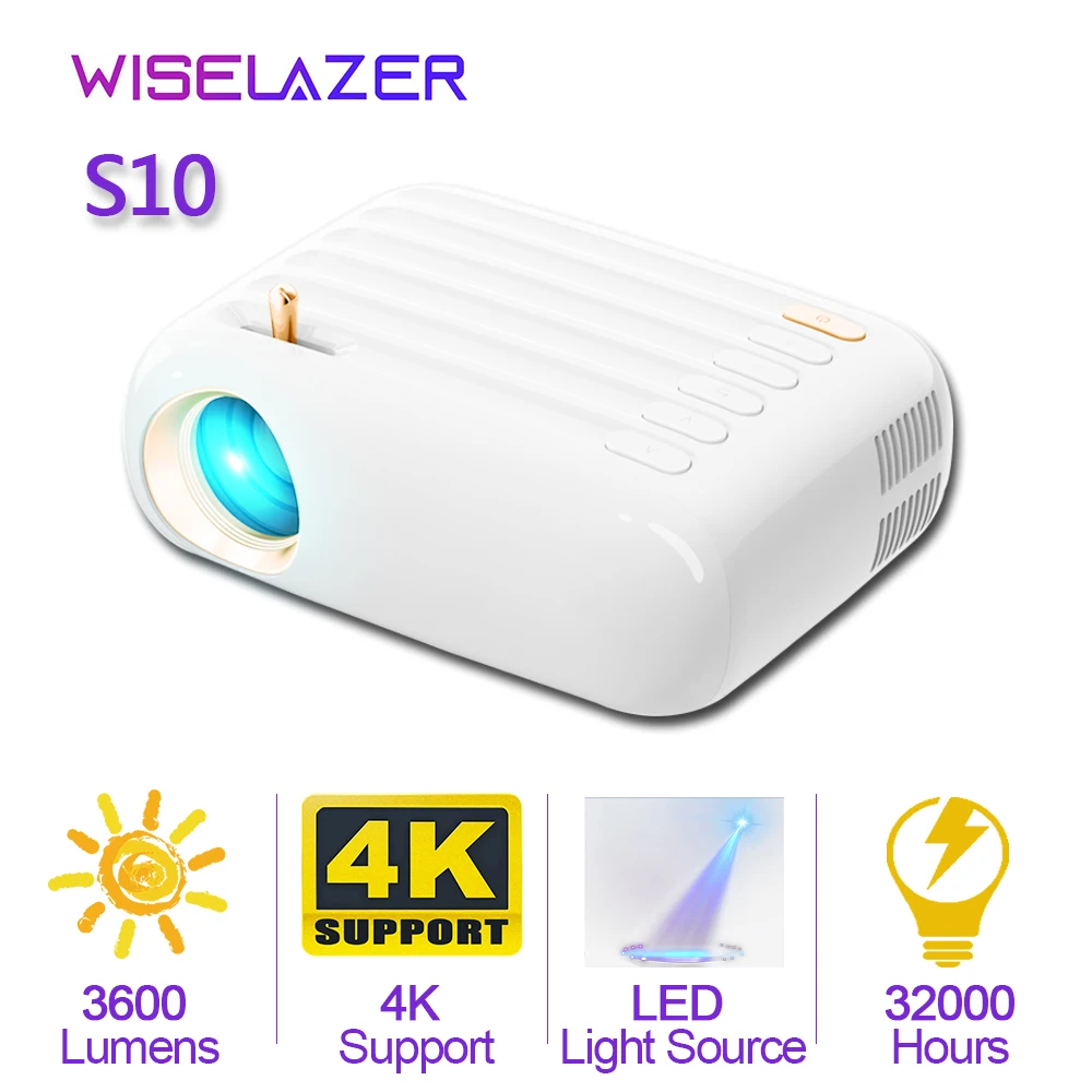 Мини-проектор WISELAZER портативный с поддержкой Wi-Fi 5G 1080P