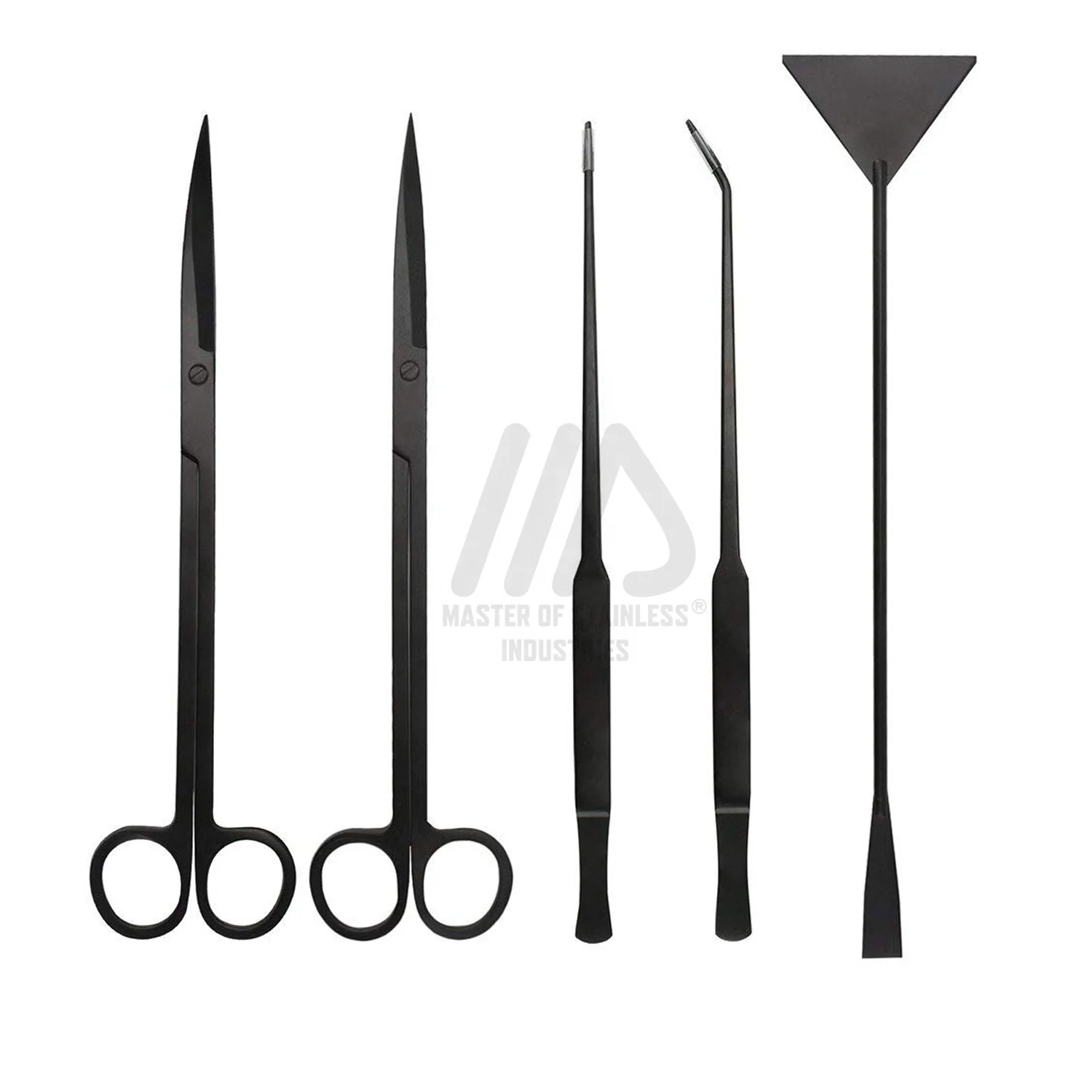 5 Pcs Aquascaping tools kit Aquarium Accessories Aquascaping tools plant scissors curved tweezers forceps scraper kit tools