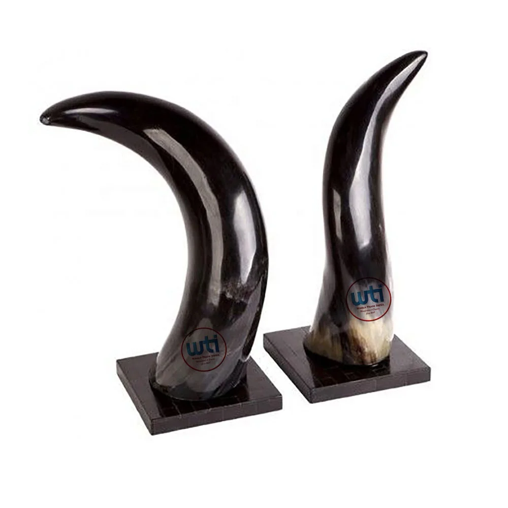  Декоративная скульптура бычьего рога длинный Рог на деревянной подставке