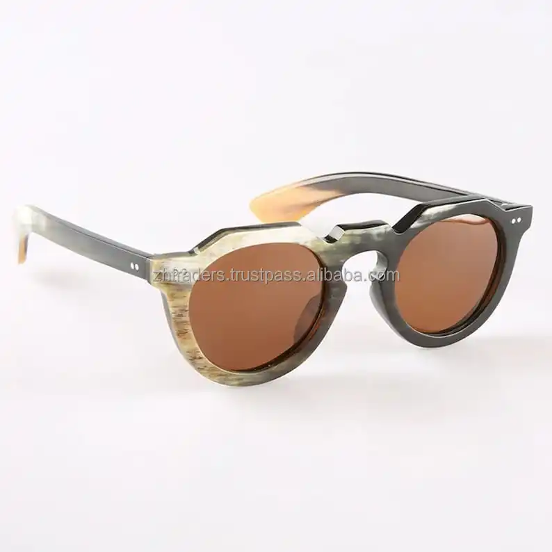 Custom Design Buffalo Horn Vintage Eyeglasses Frames with Fancy Style Sunglasses Made from Buffalo Horn