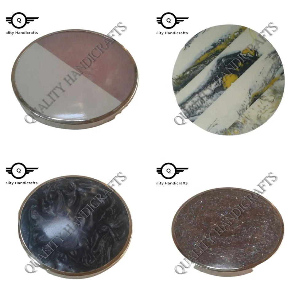 Kitchen Table Decor Table Coasters Mats Set  Round Wood Resin Place mats Office Coffee Dining Party Custom Outdoor Wedding