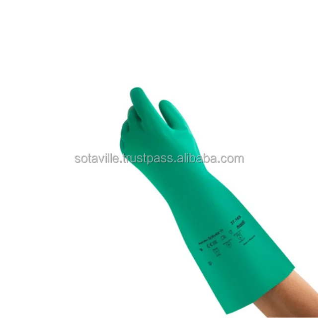 Top Sale Green Safety Gloves with Chemical Protection, Anti-static, Puncture-resistant and Abrasion-resistant From Vietnam