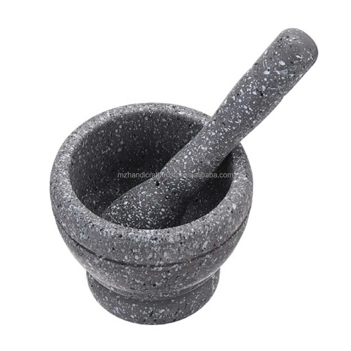 New design White Granite Mortars And Pestles  Natural wooden  Mortars And Pestles