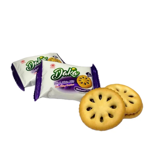 Top sale product ODM and OEM Blackcurrant Jam filling cookie DAKA brand from HaiHaCo in Vietnam