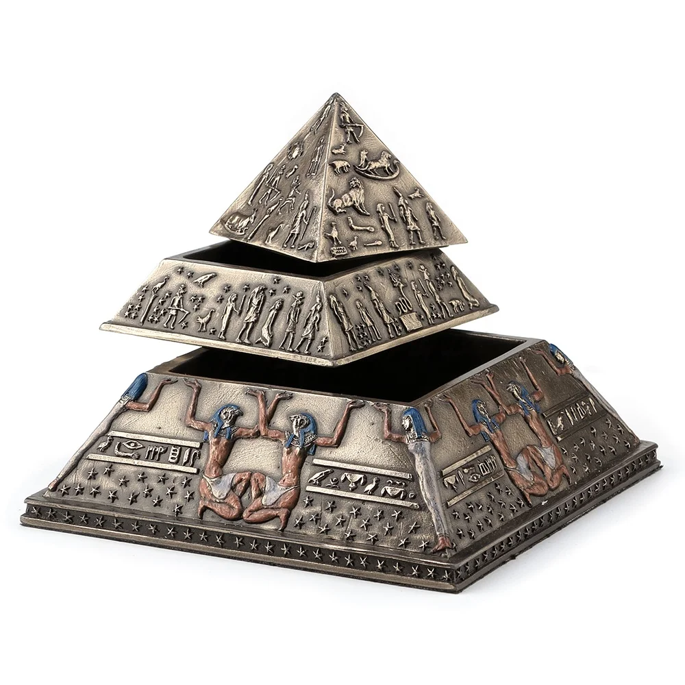 VERONESE DESIGN-египетская пирамида двухъярусная коробка-холодная бронзовая отделка