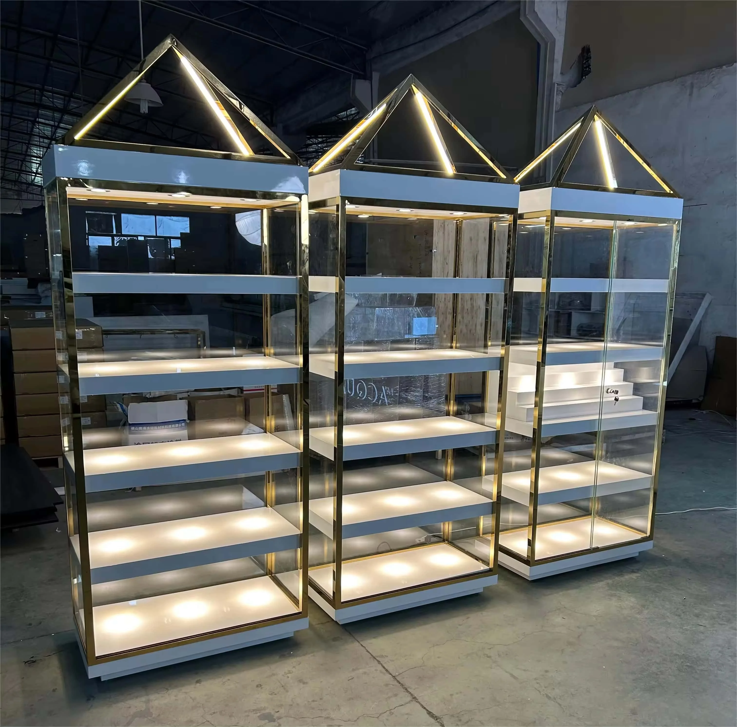 OEM Free Design Glass Shops Display Showcase Watch Sunglasses Jewellery Jewelry Display Glass Showcase Display Cabinet