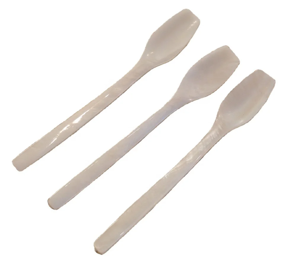 Mother of pearl caviar spoon Salt Spoons Scoop Kitchen Spice Measuring Wood Mini Wooden Small Wooden Disposable Luxury