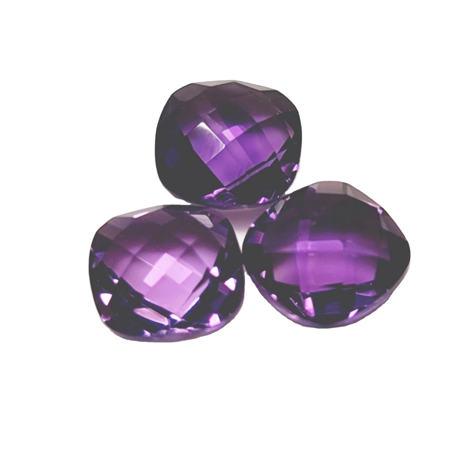 Handmade Eight MM Checker Board Cut Loose African Amethyst Stones Calibrated Cushion Cut Purple Amethyst Gemstone Bulk Product