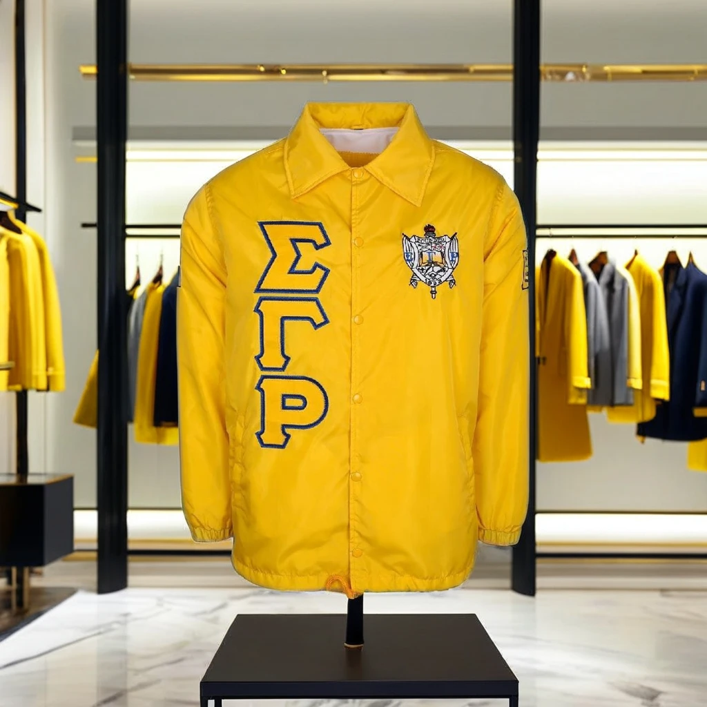 High Custom Line Coaches Jacket Personalized Sigma Omega Gamma Rho (SGRho) Sorority Fabric Factory Eplison Greek AKA Chi Psi