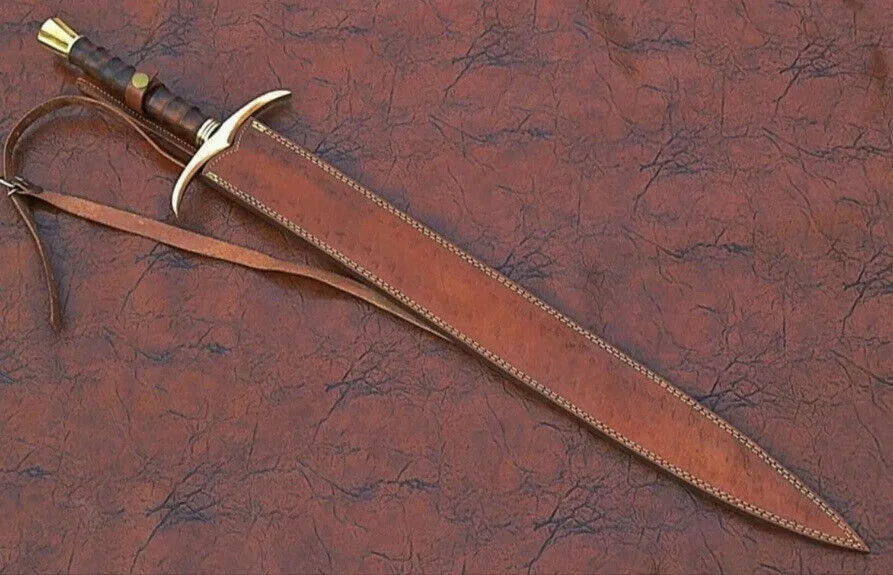 
New Custom Damascus Steel Viking Sword Handmade With Rose Wood Handle 