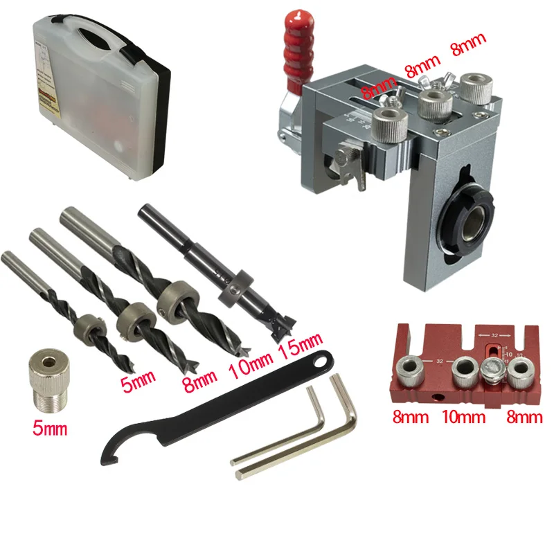 YOMO Woodworking Dowelling Jig Kit 3 in 1 Quick Clamp  Wood Hole Opener Carpentry Tools MD560