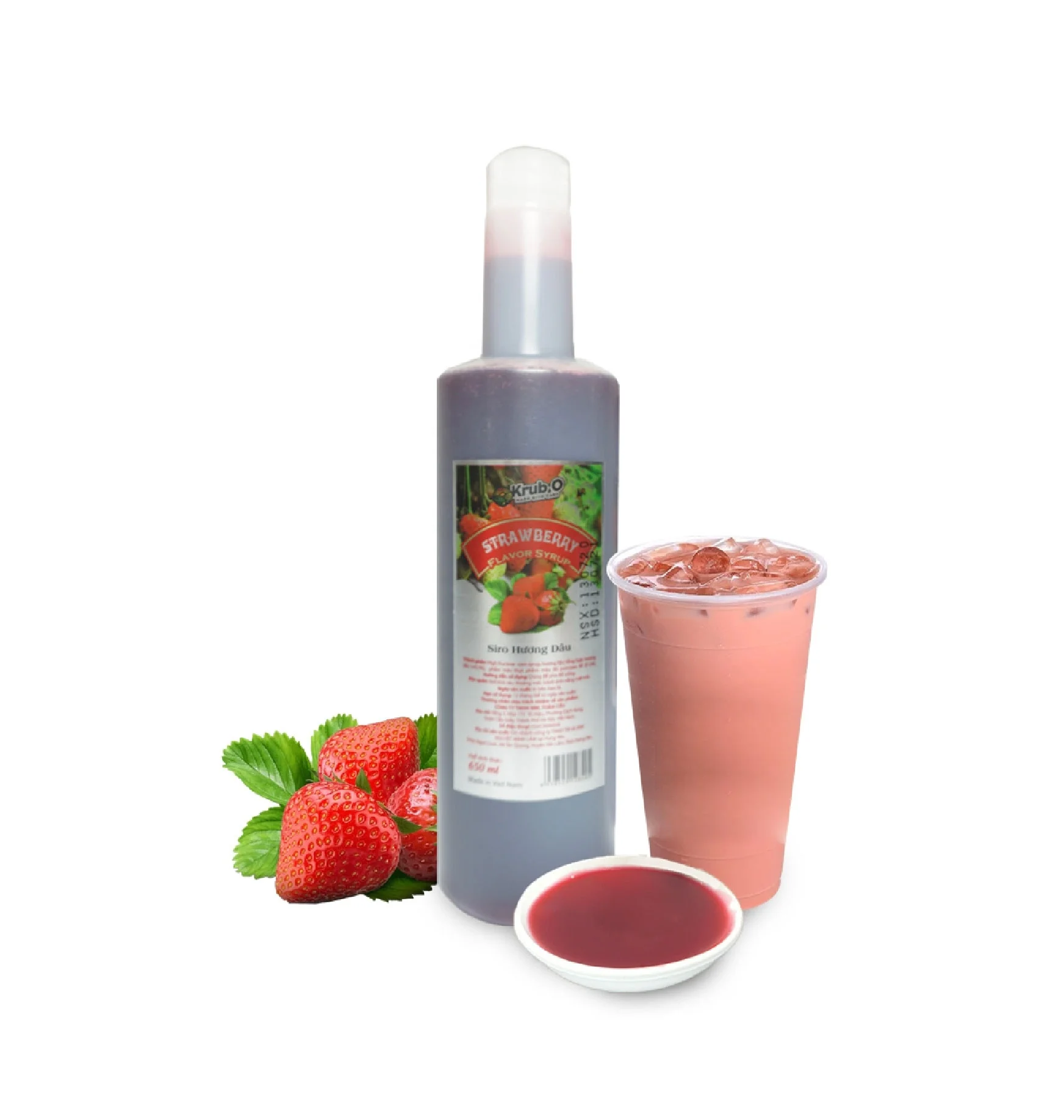 Strawberry Syrup Concentrated Juice For Bubble Tea Ingredients Made From Vietnam High Quality For Sale