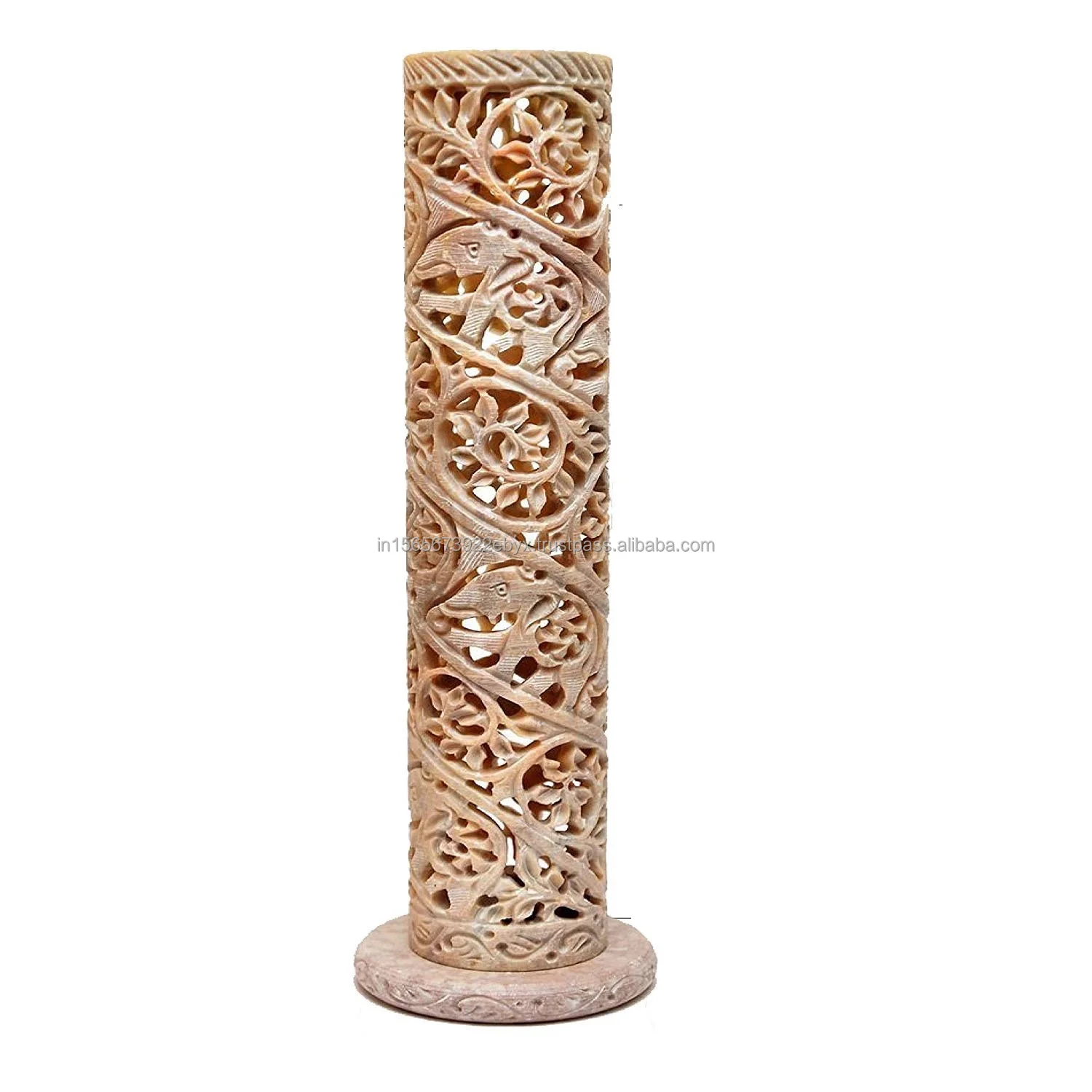 High end Real Marble Incense Holder With Elephant and Floral Carving Available at Affordable Price from India