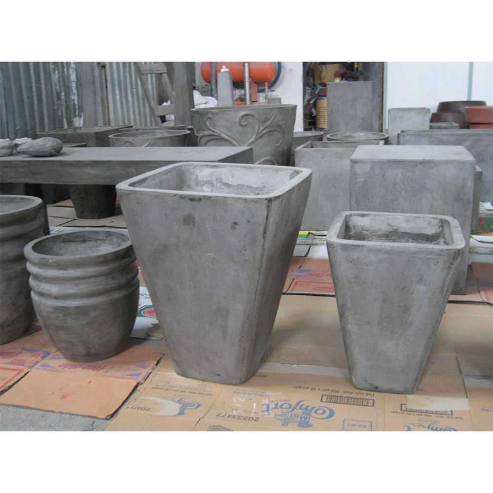 Лидер продаж набор из 3 горшков уличные садовые большие горшки бетонные цветочные сделано во Вьетнаме