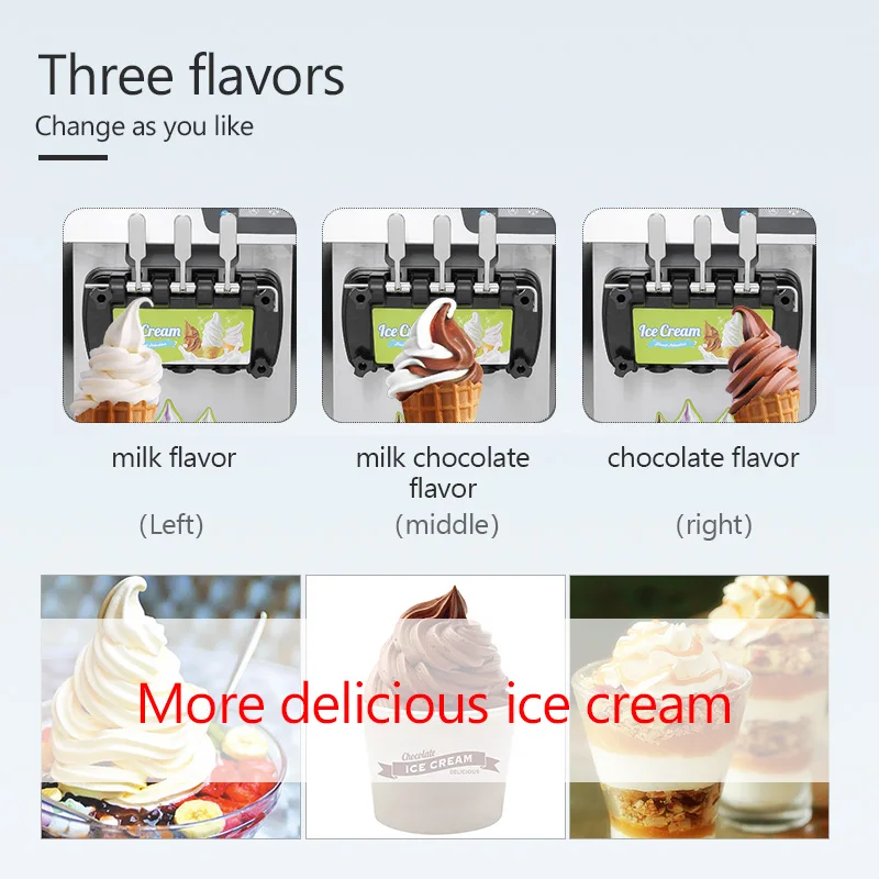 Italian Ice Cream Machine Soft Ice Cream Making Machine Three Flavors Soft Serve Machine