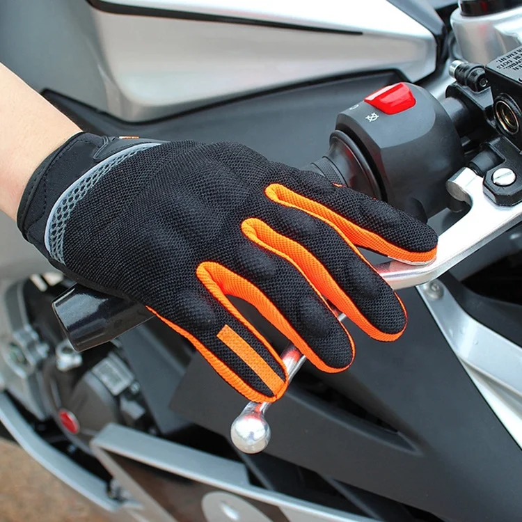Custom Logo Leather Sports Glove for Motor Bike Lightweight Breathable Windproof and Touch Screen Functional New Design