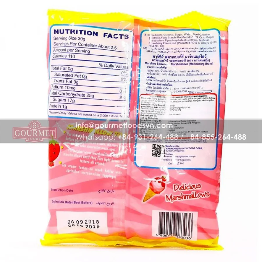 Marshies Strawberry Marshmallow 80g / Pink Candy Flavour