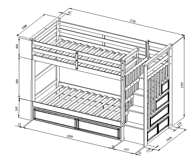 Tan Nhat Trung Modern Bedroom Furniture New Design - Wooden Bunk Beds for All Ages - Directly from Factory in Vietnam