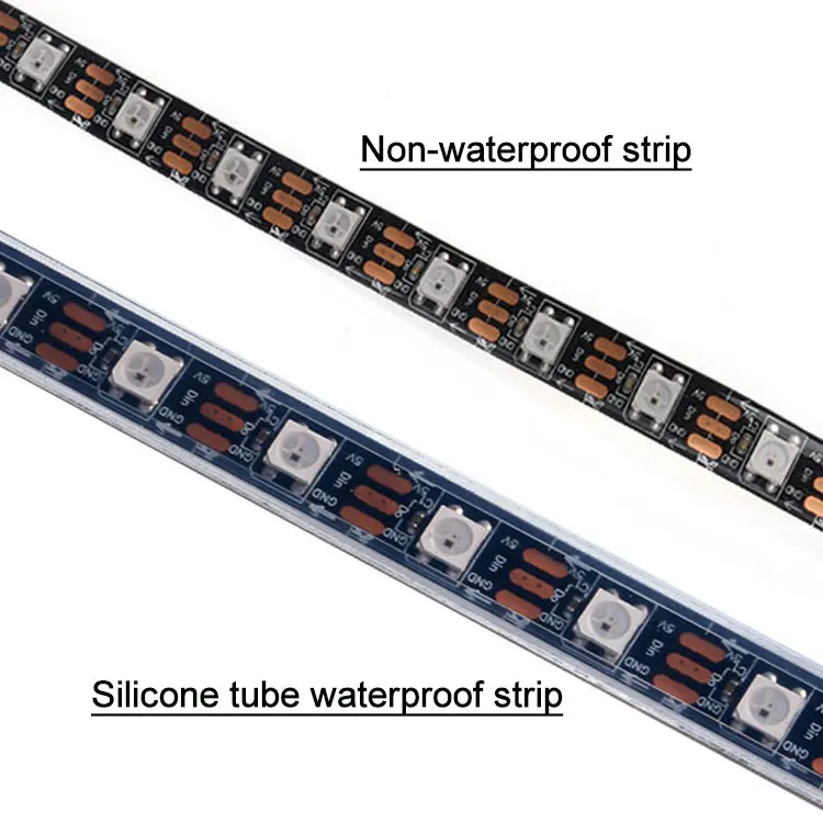 SHIJI Modern Waterproof Outdoor 60pcs SMD5050 10mm DC5V RGB Light Strip IC SK6812 WS2812B Chip LED Strip Light