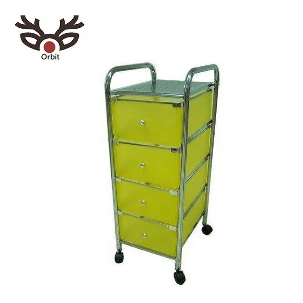4 Tier Plastic Storage Trolley With Drawers Space Saving Storage Rolling Cart
