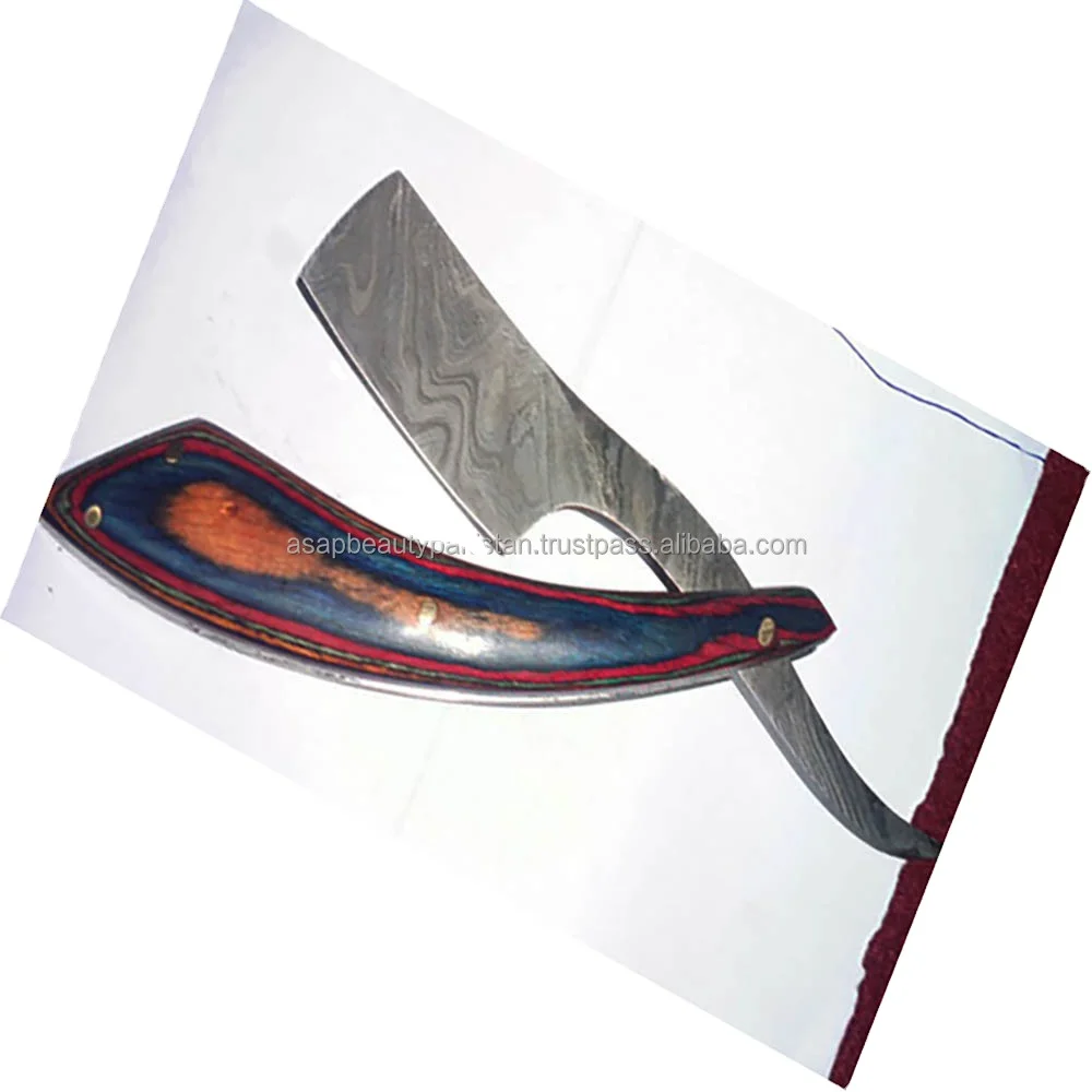 ASAP eco-friendly straight Blade Razor Shave Men Shaver Black Bikini Body Head Steel Stainless Logo Hand made Damascus Steel